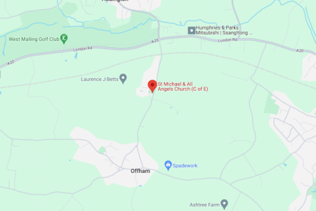 Google Maps screenshot for Offham