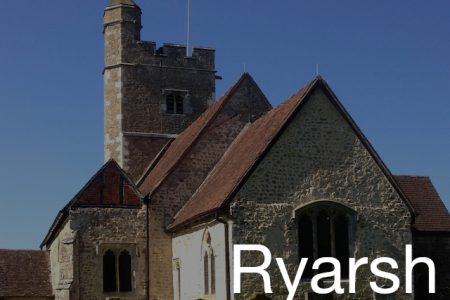 St Martin's Ryarsh exterior view and overlaying text