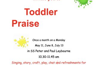 Thumbnail for the post titled: Toddler Praise – Mon 11th May, 8th June, 13th July 2026